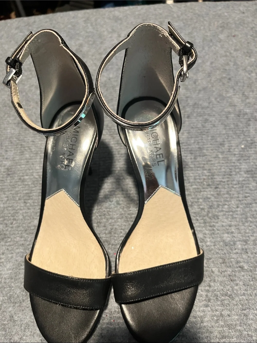 Michael Kors Black Leather Ankle-Strap Heels